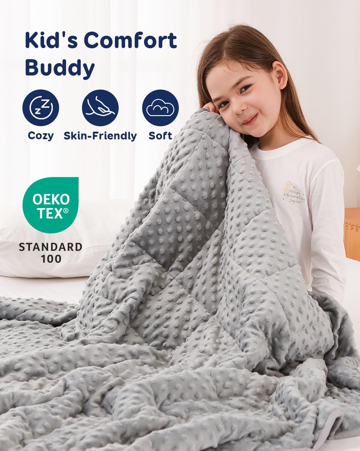 Kivik 2 lbs Weighted Lap Pad, Ultra Soft Minky Dotted Heavy Blankets Throw for Better Study Relaxing & Sleeping, Machine Washable, 20 x 30 Inches, Purple
