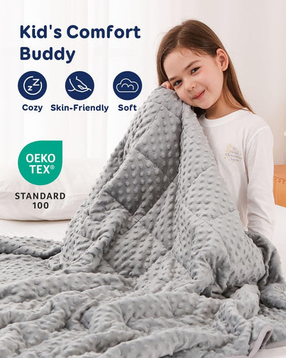 Kivik 2 lbs Weighted Lap Pad, Ultra Soft Minky Dotted Heavy Blankets Throw for Better Study Relaxing & Sleeping, Machine Washable, 20 x 30 Inches, Purple