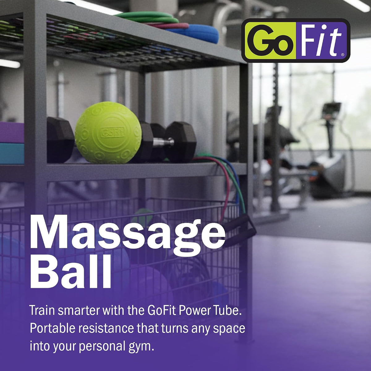 GoFit GoBall Trigger Point Massage Ball for Back, Shoulders, Legs and Glutes, 2.7 Inch Handheld Muscle Massage Tool for Targeted Pressure and Self-Massage