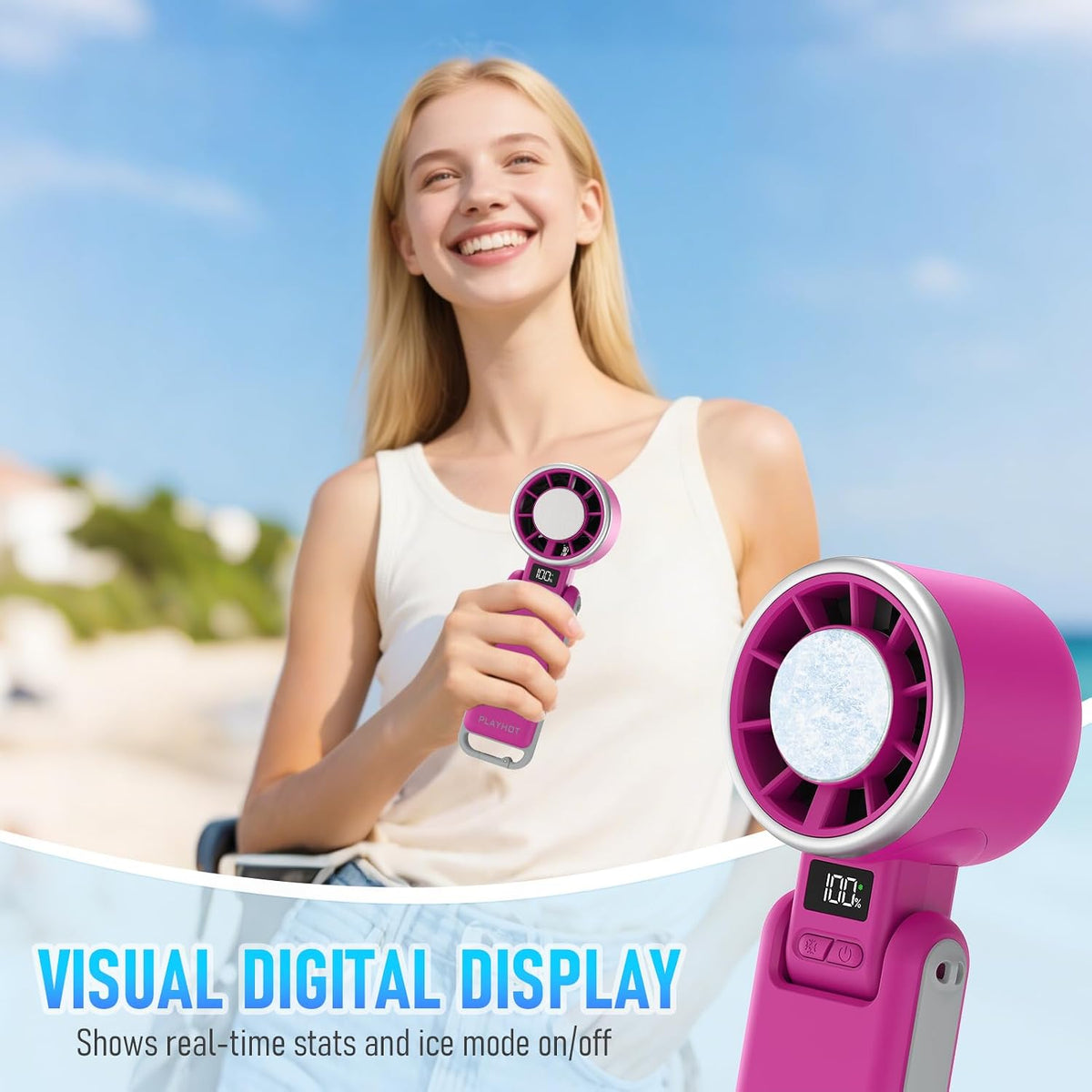 PlayHot Portable Handheld Cooling Fan, Travel Essentials, Gifts for Women