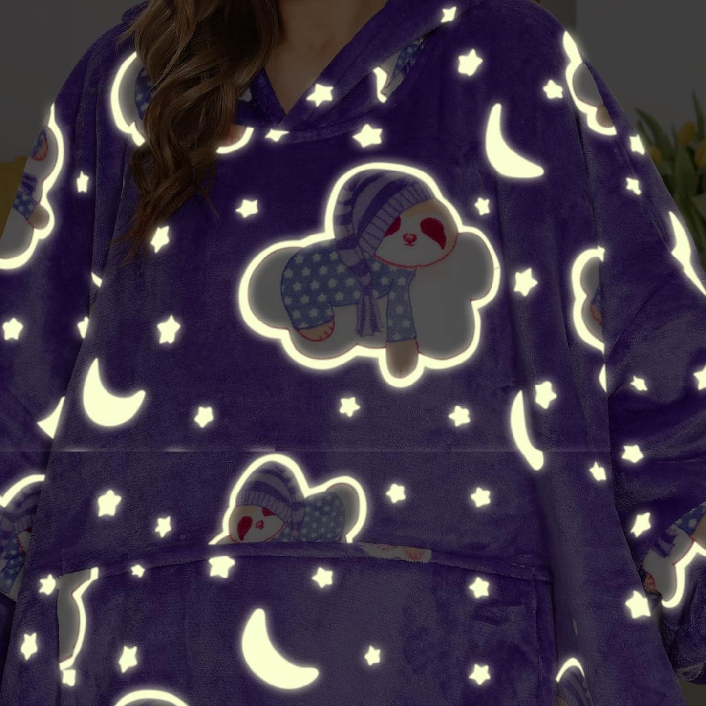 THREE POODLE Wearable Blanket Hoodie for Women, Oversized Sherpa Sweatshirt Blanket for Adults Men, Cozy Hooded Blankets, Gifts for Teen Girls Women Mom Sister
