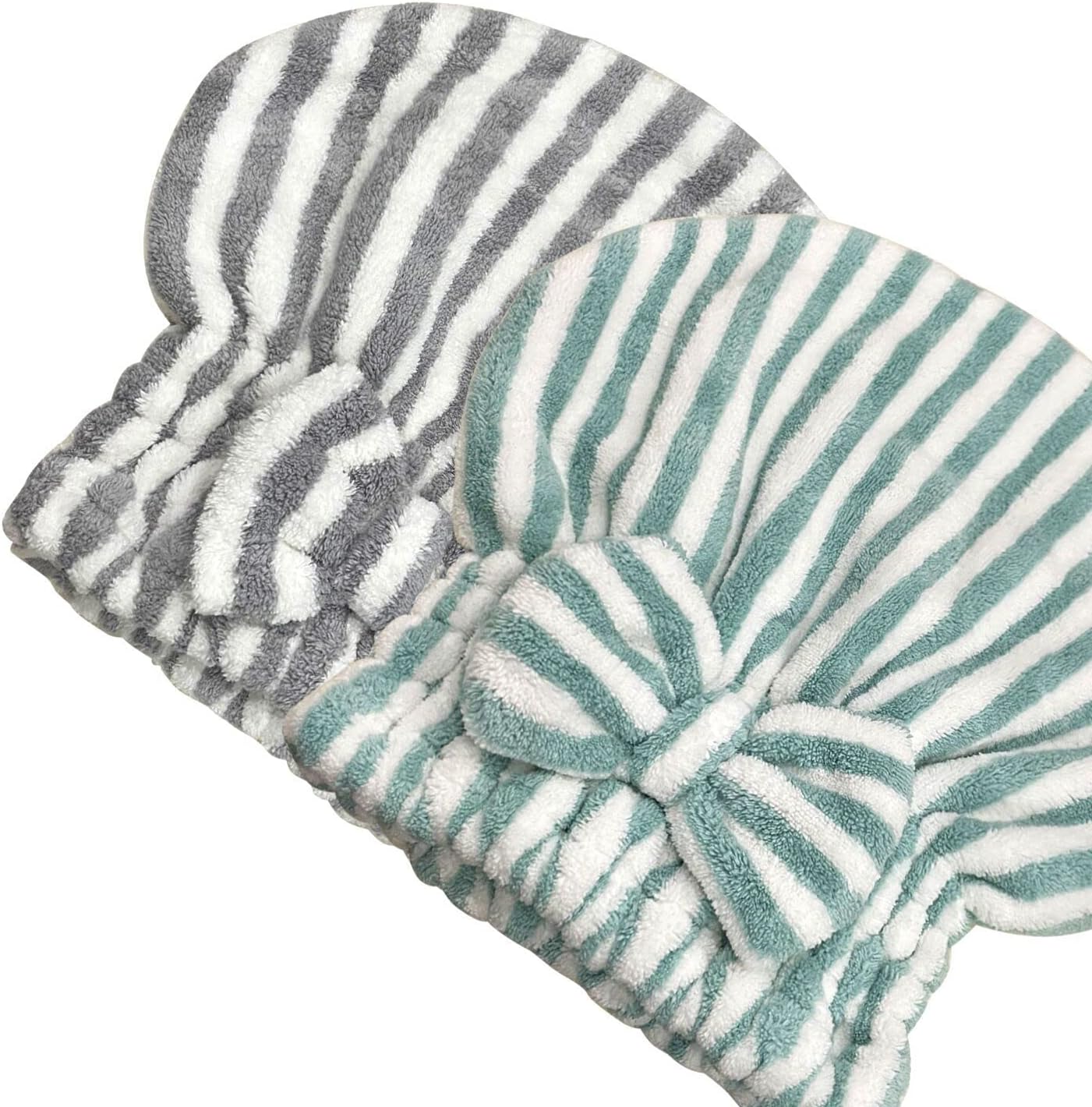 Jseng 2PC Microfiber Hair Drying Caps, Extrame Soft & Ultra Absorbent, Fast Drying Hair Turban Wrap Towels Shower Cap for Girls and Women