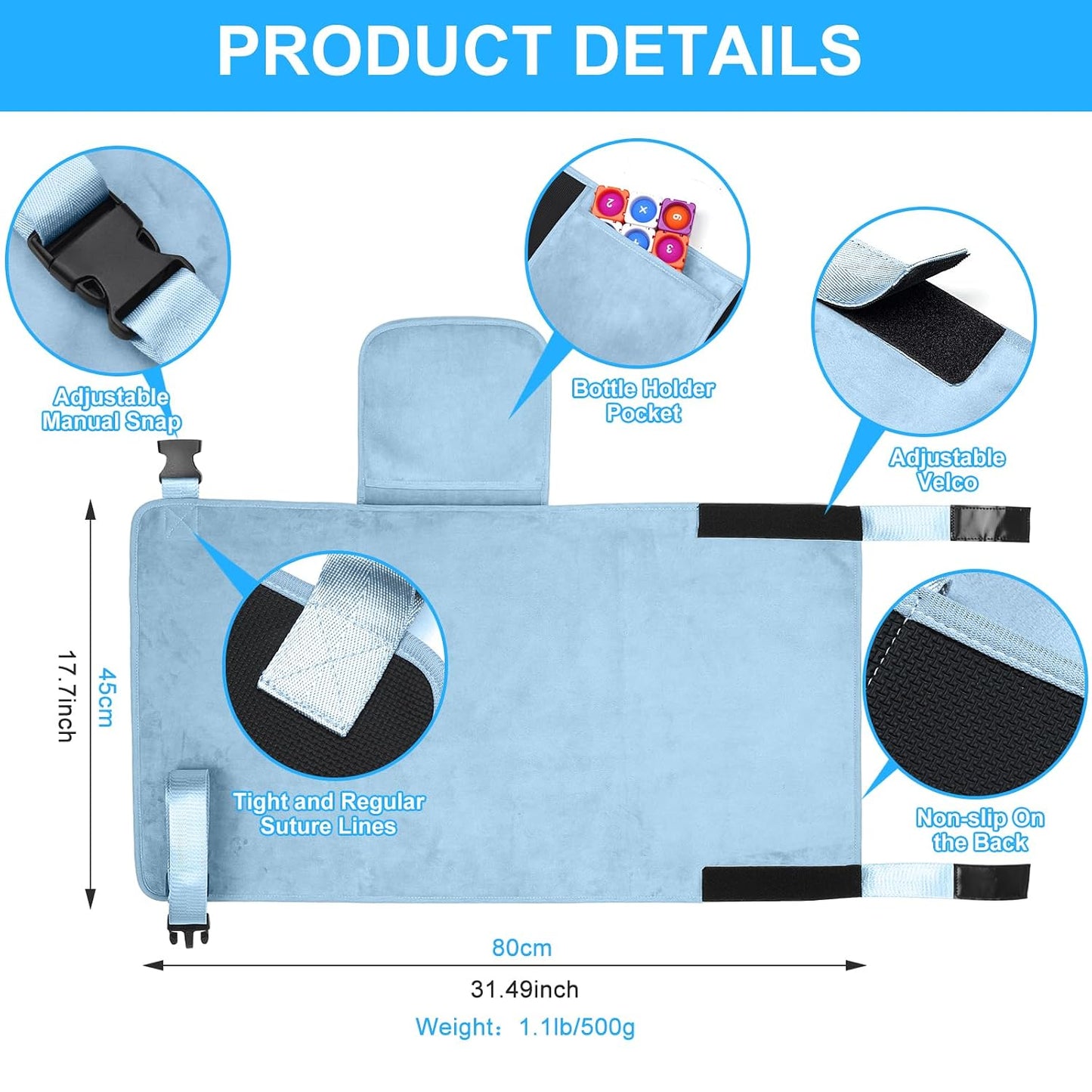 COZYBONDER Toddler Airplane Bed, Kids Airplane Seat Extender Travel Bed, Kids Airplane Travel Essentials, Airplane Must Have for Toddlers, Portable Plane Foot Rest for Flights