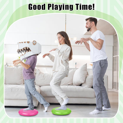 Silipull 2 Pcs Wiggle Seat Inflated Wobble Cushion Flexible Balance Disc with Air Pump for Core Stability Strengthening Improving Posture Physical Exercise