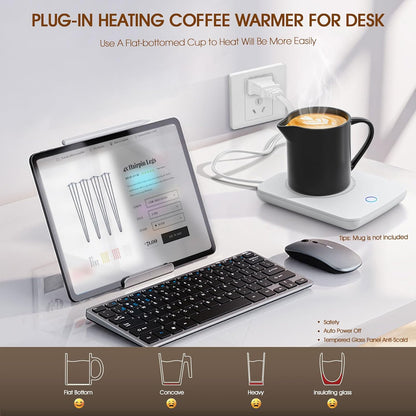 Misby Mug Warmer, Coffee Cup Warmer with Auto Shut Off, Gravity-Induction Coffee Warmer for Desk Use, Coffee Mug Warmer for Coffee Lovers Gift Keep Beverages Coffee Warmer (Black)