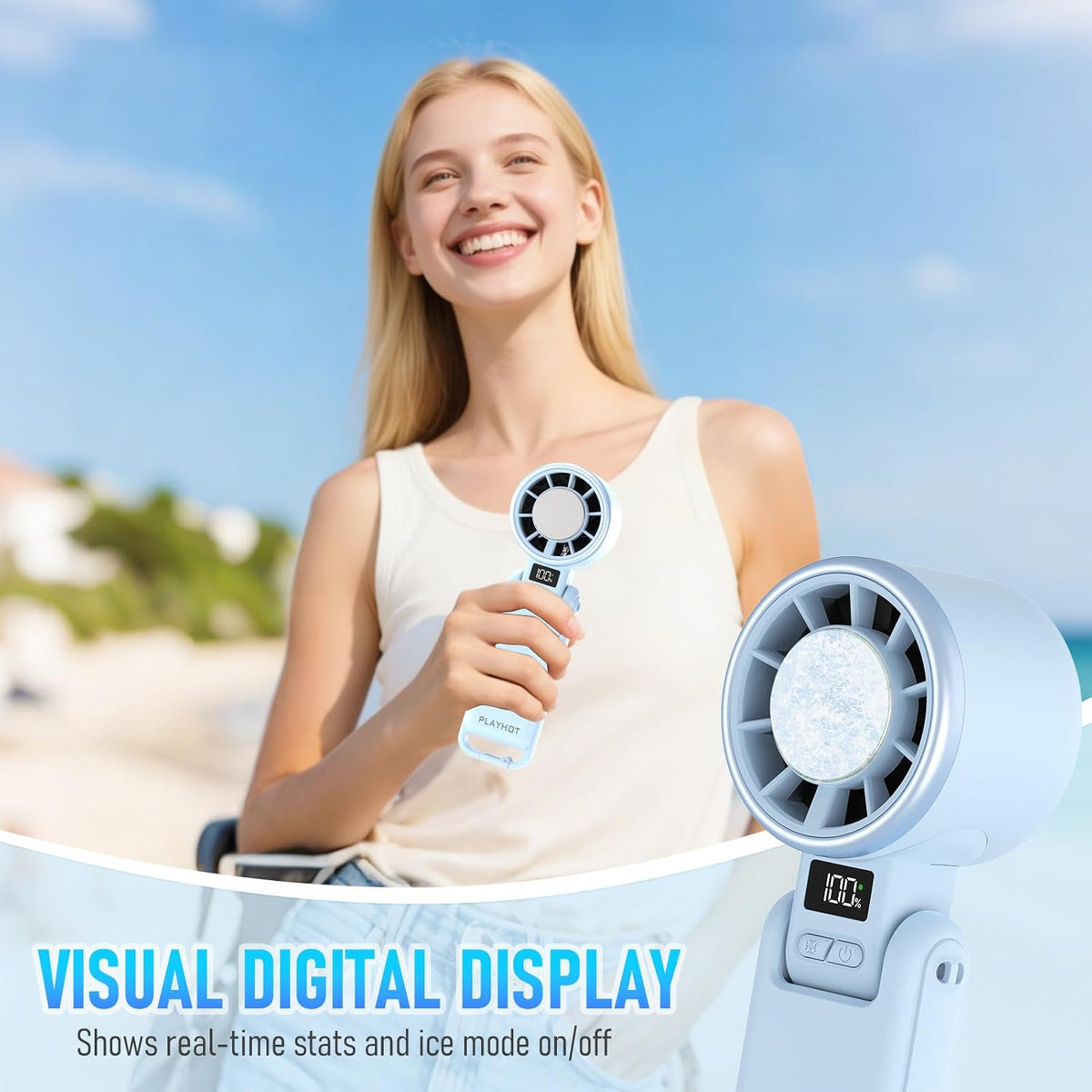 PlayHot Portable Handheld Cooling Fan, Travel Essentials, Gifts for Women