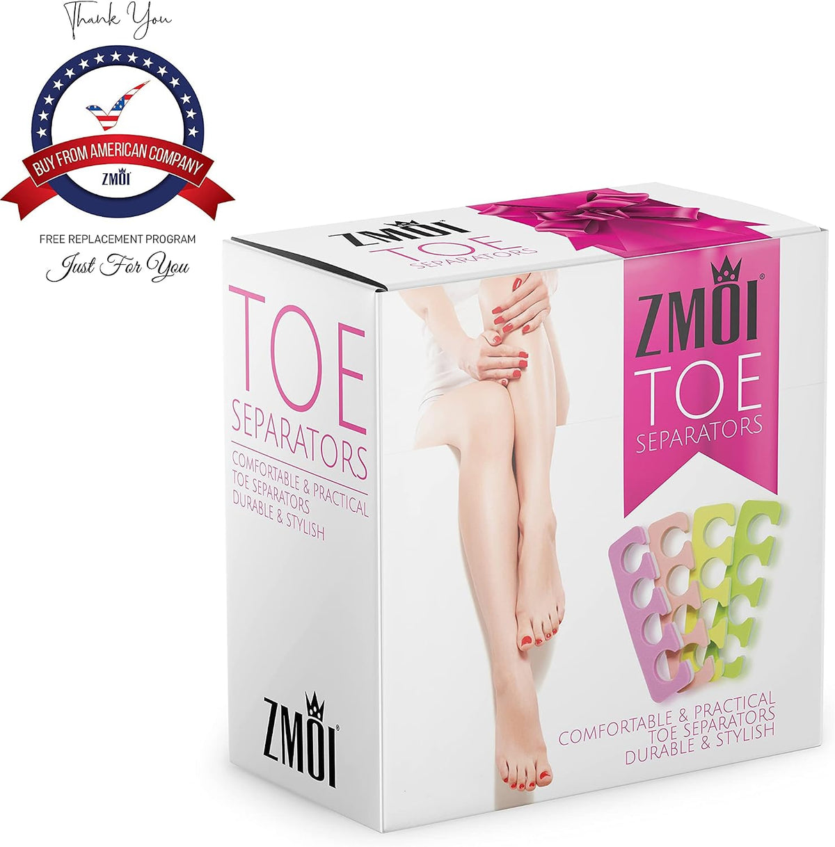 Toe Separators Set - 24 Pieces Premium Pedicure Tool Kit Super Soft & Durable Two Tone ZMOI