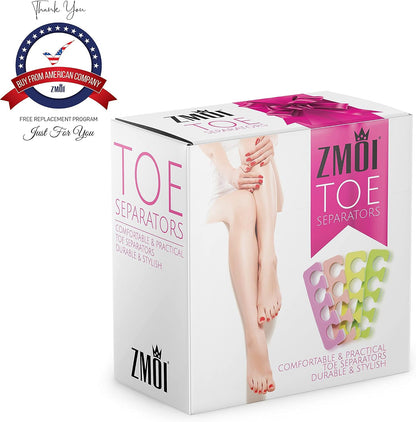 Toe Separators Set - 24 Pieces Premium Pedicure Tool Kit Super Soft & Durable Two Tone ZMOI