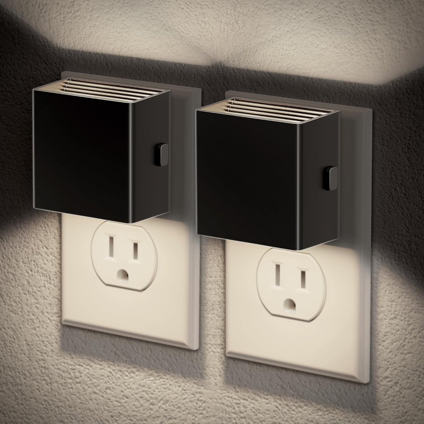 JandCase Night Light, Modern Night Lights Plug into Wall,2 Pack Dusk to Dawn Sensor Nightlight, Amber Brightness Adjustable Nightlight for Kids Bathroom Hallway Kitchen Bedroom Decor