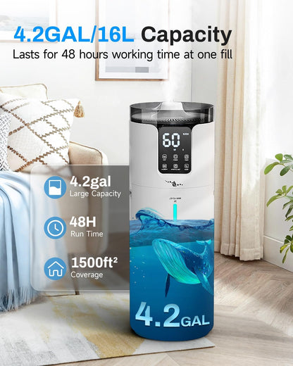 16L Cool Mist Humidifier Large Room Whole House & Commercial 1500 sq.ft