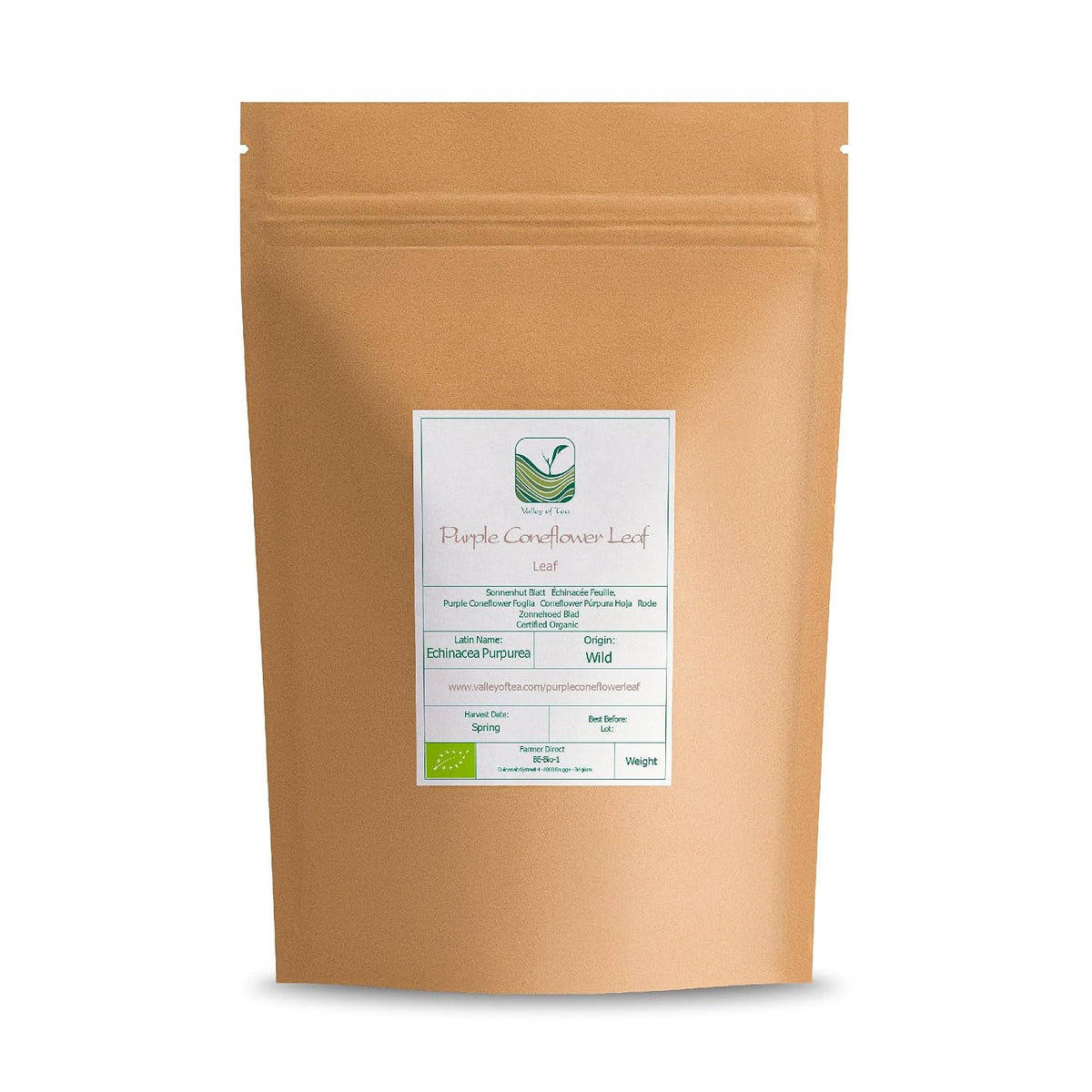 Echinacea Tea Loose Leaf - Whole Dried Purple Coneflower Herb Whole dried leaves from the purple coneflower plant steeped into a bold earthy tea enjoyed traditionally by herb lovers