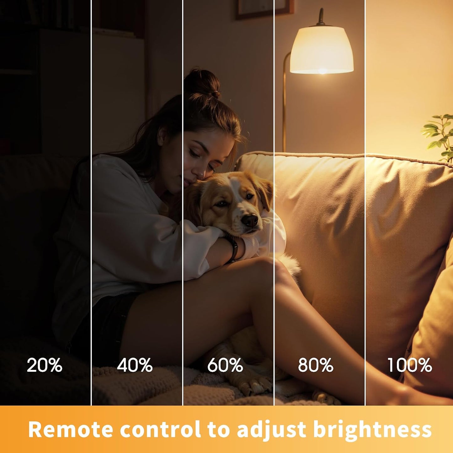 L LOHAS LED Sleep aid Amber Light Bulbs, Blue Light Blocking, A19 9W(60 Watt Equivalent) Dim Light Bulbs, 1800K Warm Light Bulb, E26 Base, 2 Pack