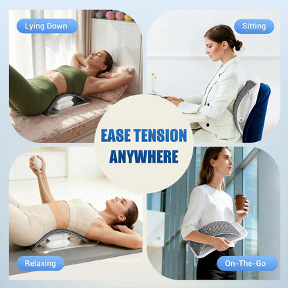 Back Stretcher for Lower Back Pain Relief, Adjustable Lumbar Support Board with Acupressure Points, Back Stretcher Board for Scoliosis, Spine Decompression Support