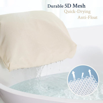 Luxury Bathtub Pillow, Skin-Friendly Cushion, Support Back, Neck & Head, Non-Slip, Adjustable Thickness Fits All Tub, Washable & Quick-Drying - Gift for Christmas Birthday Mother’s Day