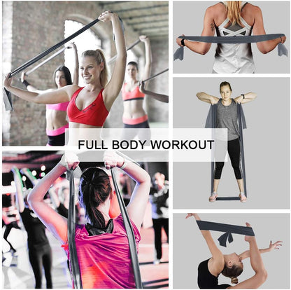A AZURELIFE Resistance Bands,Professional Long Non-Latex Elastic Stretch Bands,Exercise Bands for Physical Therapy, Yoga, Pilates, Rehab, at-Home or The Gym Workouts, Strength Training