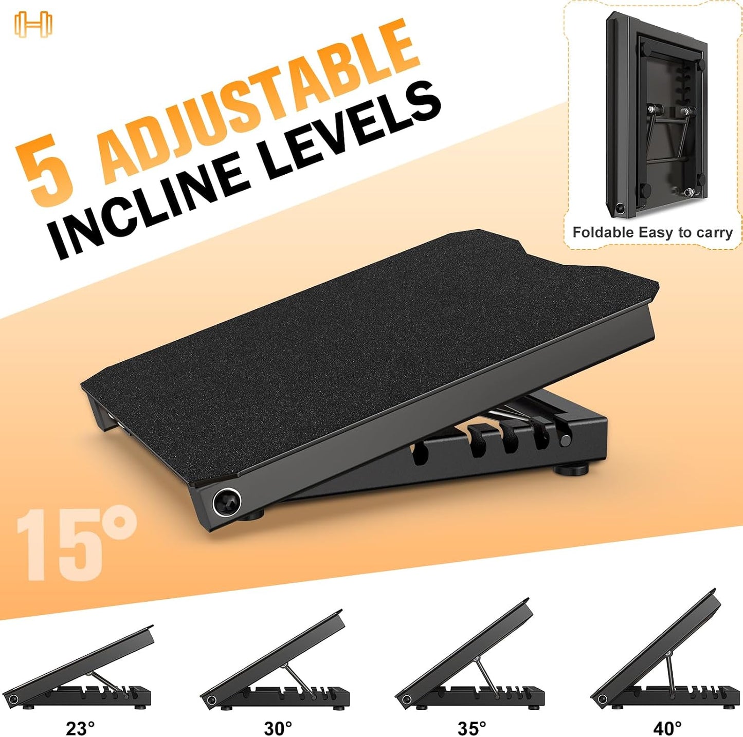 Naitesen Steel Slant Board Calf Stretcher for Squat 600lbs Weight Capacity Adjustable Incline Balance Board for Relieving Plantar Fasciitis Achilles Tendonitis Muscle Injuries Home Gym or Commercial