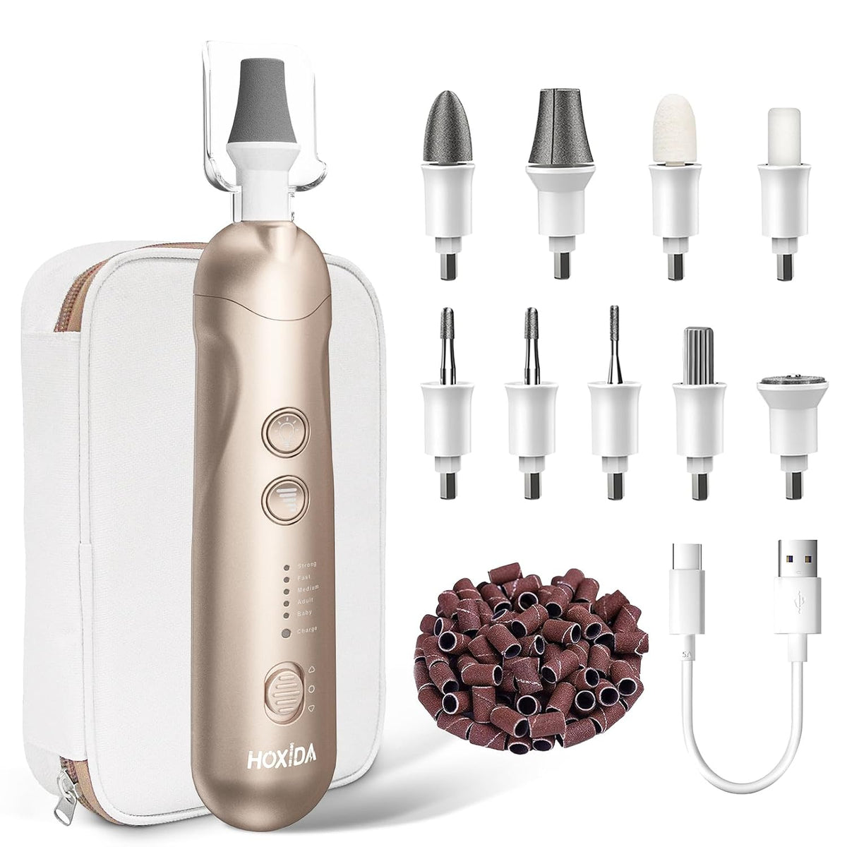Hoxida Nail Drill Grinder for Senior Thick Toenail Manicure Pedicure Kit