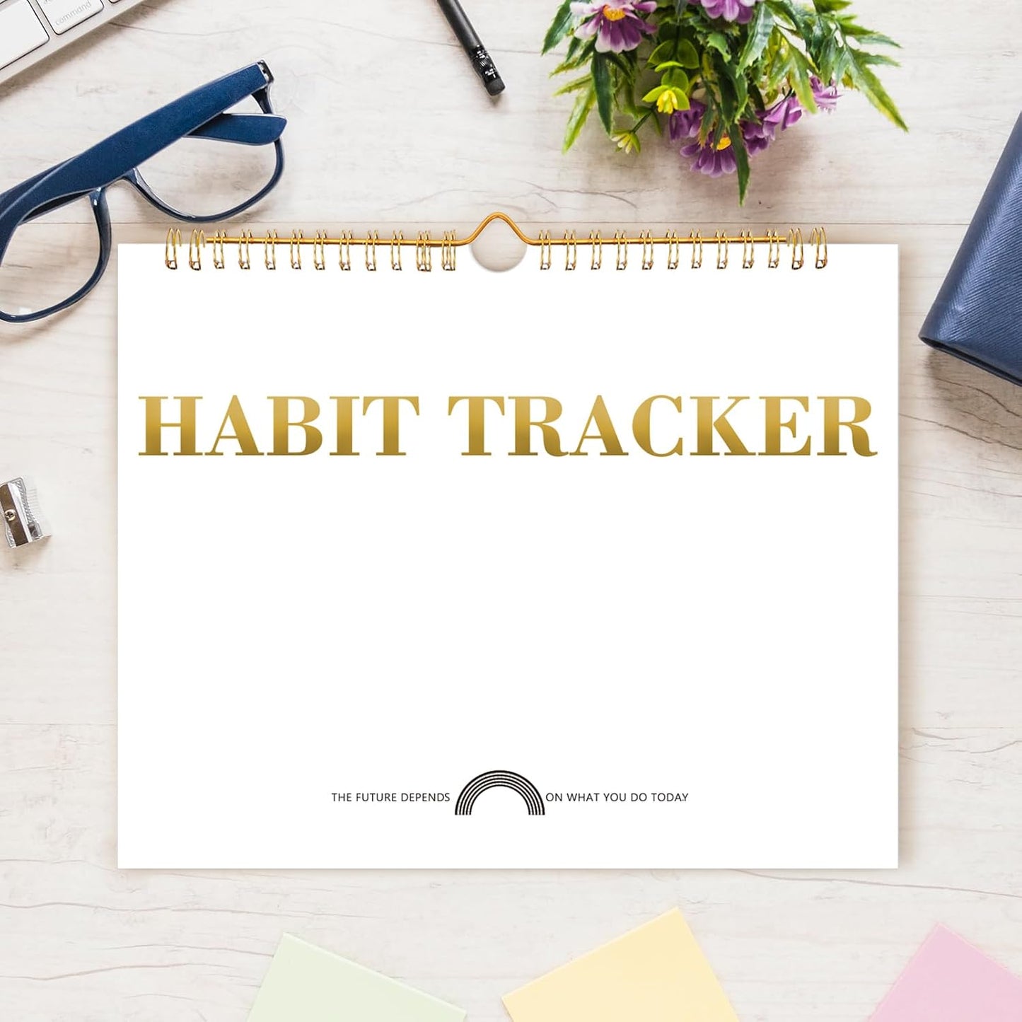 Thboxes Writable Habit Tracker Calendar, Undated 18 Months Daily, Weekly, Monthly Habit Journal with Spiral Planner for Goal Setting, Boost Productivity & Workout Motivation