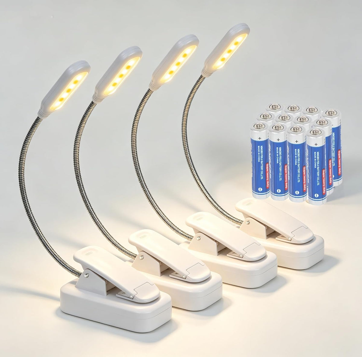 4 Pack Reading Light with 3 Color Temperature, 6 LED Book Clip Lamp for Reading in Bed, Easily Clip on to a Small Mini Lightweight Book Lights for Read Book Lovers