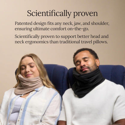 Trtl Travel Pillow Original 2.0 – Scientifically Proven Super Soft Travel Pillow with Premium Head & Neck Support – for Airplane Travel – Machine Washable – Lightweight & Compact – Sand Beige