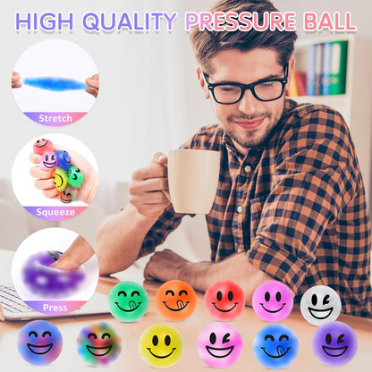 VISCOO 24 Pack Stress Balls for Adults, Squeeze Balls for Anxiety Relief, Soft Palm-Sized Pressure Balls, Durable Relaxation Set