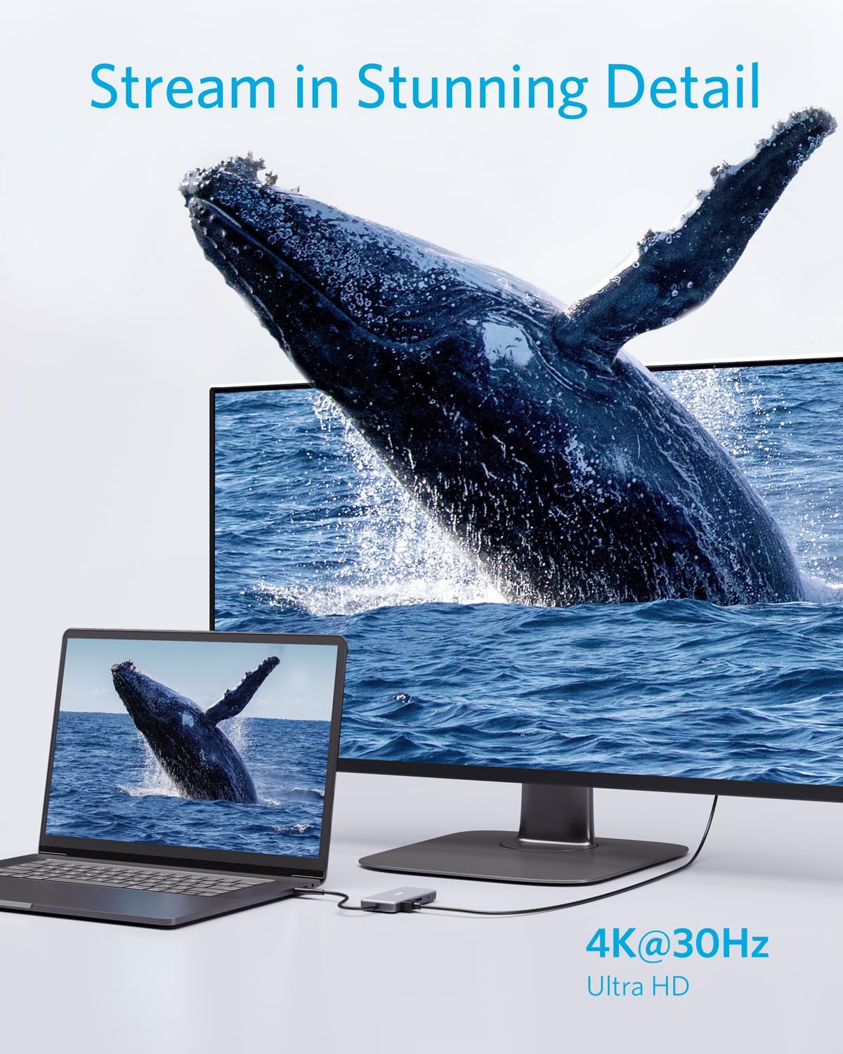 Anker Laptop Docking Station Dual Monitor, 8-in-1 USB C Hub with 4K HDMI