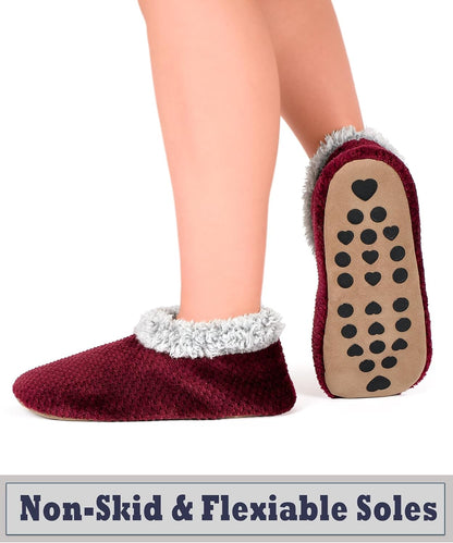 Cozylook Fuzzy Slippers for Women Indoor Soft Sole Slipper Socks with Non Slip Grippers Warm Fluffy