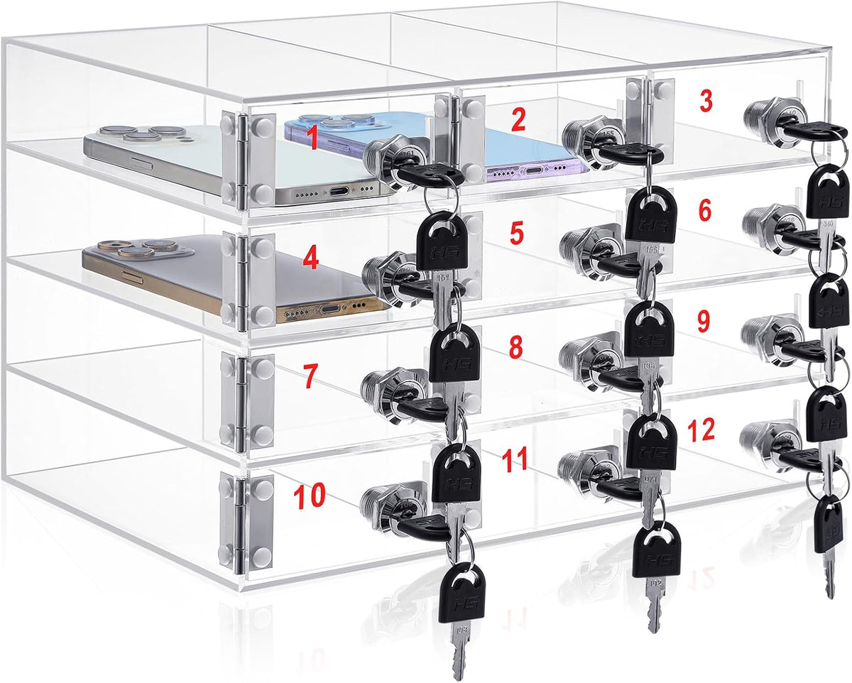 Layhit 20 Slots Cell Phone Locker Box for Classroom, Back to School, Clear