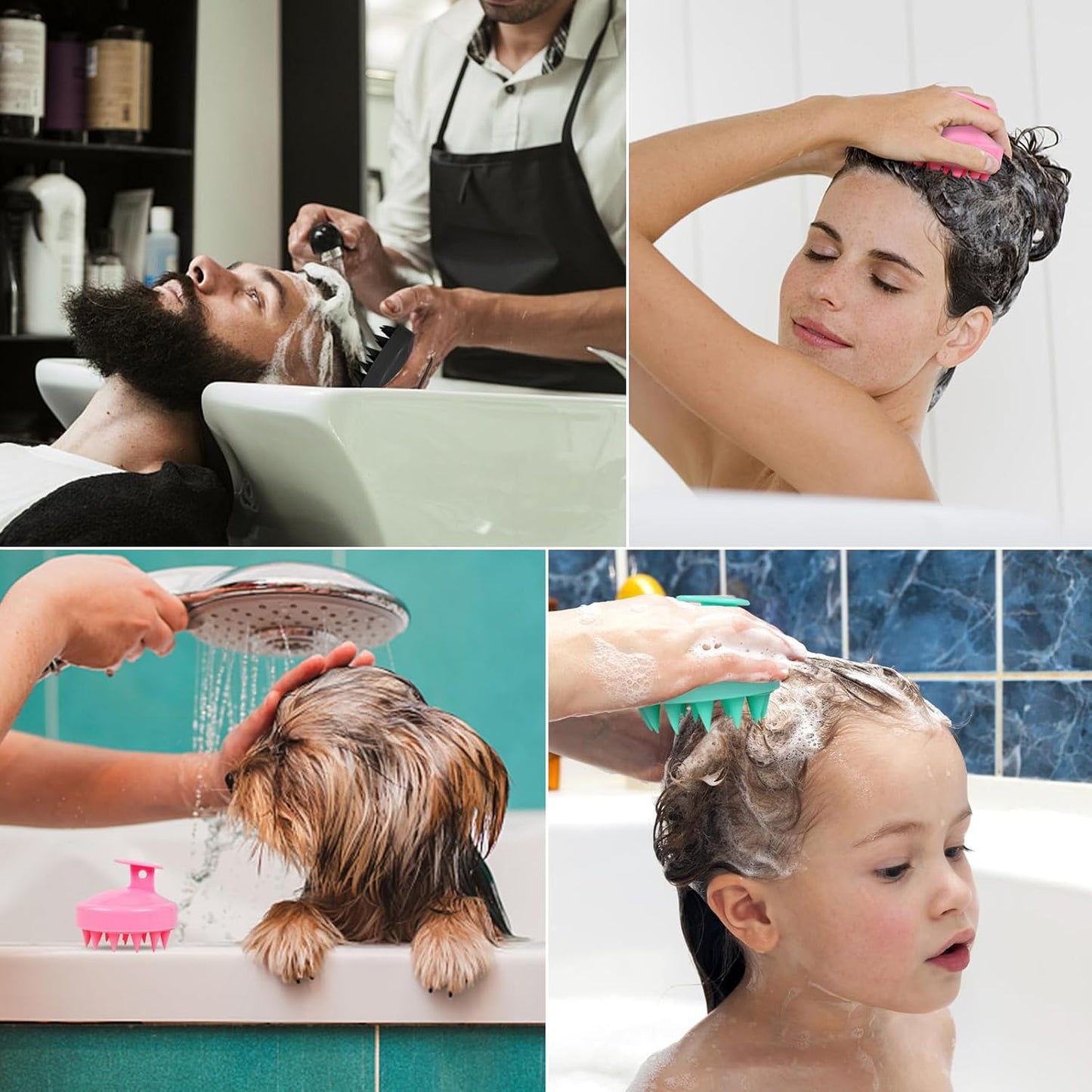 Oligei Scalp Massager 3 Pack, Shampoo Brush, Hair Scrubber for Exfoliation, Soft Silicone Brush for Hair Growth and Dandruff Removal
