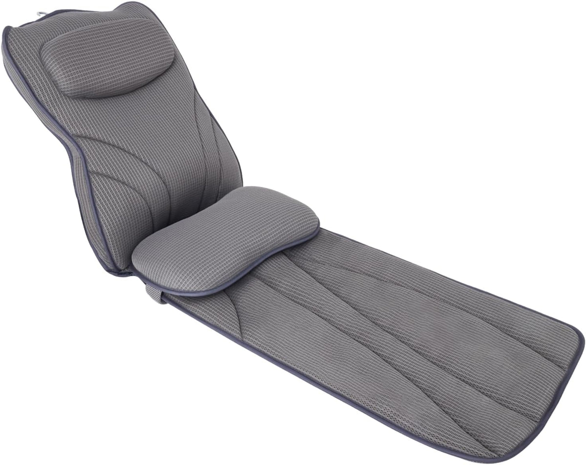 Extra Long Thick Full Body Bath Pillow for Tub with Lumbar Pillow- Luxury 4D Air Mesh Bathtub Pillow with Head, Shoulder & Back Support, Non-Slip Bath Cushion with Suction Cups (Gray)