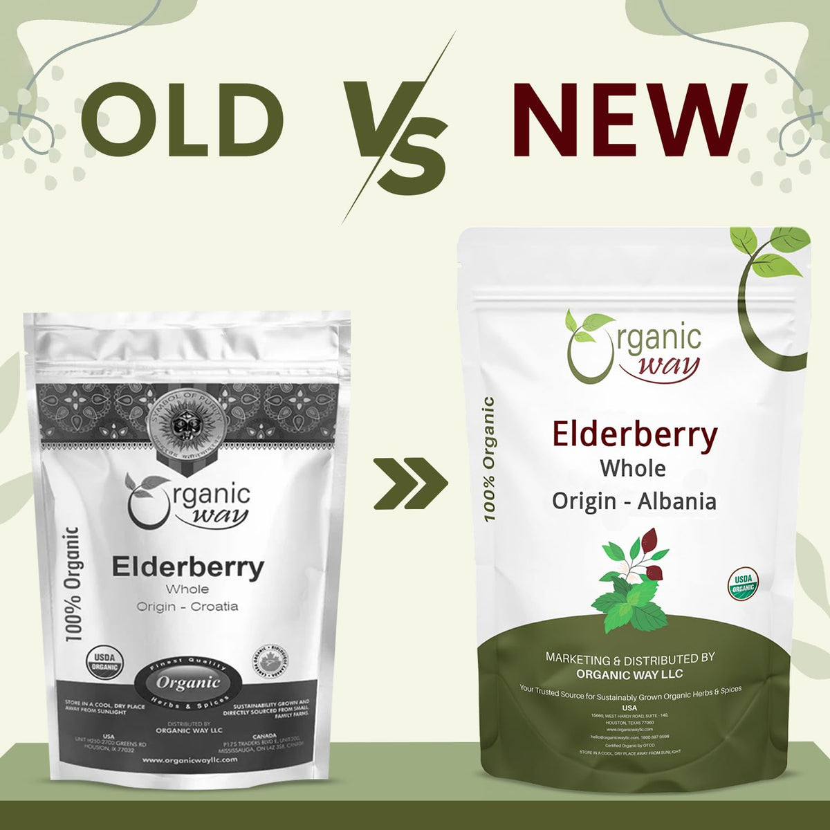 Organic Way Dried Elderberry Whole - Herbal Tea (4 Oz)