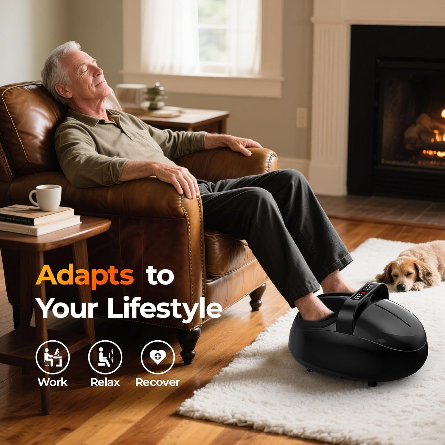 Foot Massager with Heat, 4 Modes & Vibration & Compression & Rolling for Feet Toes Relief, Electric Shiatsu Foot Massager with Remote, Fits Up to Men's Size 13, Gift for Women Men Father's Day