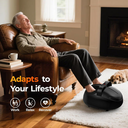 Foot Massager with Heat, 4 Modes & Vibration & Compression & Rolling for Feet Toes Relief, Electric Shiatsu Foot Massager with Remote, Fits Up to Men's Size 13, Gift for Women Men Father's Day