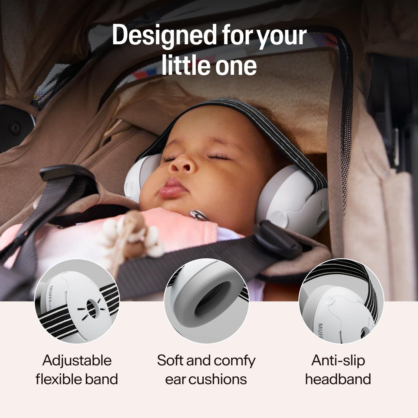 Alpine Muffy Baby Ear Protection for Babies and Toddlers up to 36 Months - CE & ANSI Certified - Noise Reduction Earmuffs - Comfortable Baby Headphones Against Hearing Damage & Improves Sleep - Blush