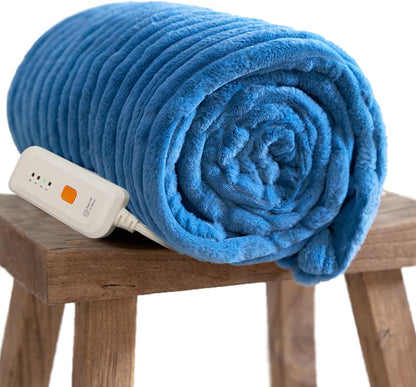 GOTCOZY Heated Throw Blanket, 50''X60'' - Soft Silky Plush Electric Blanket with 4 Heating Levels & 3 Hour Auto Off, ETL Certified, Machine Washable (Grey)