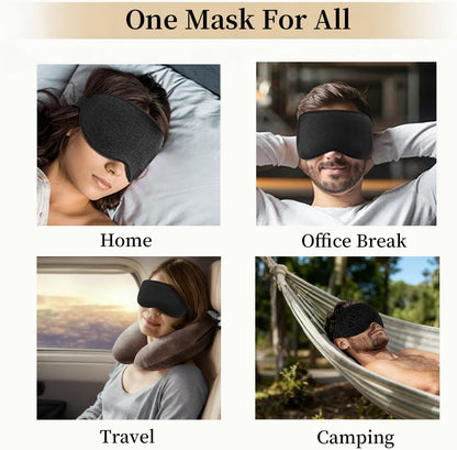 Sleep Mask for Side Sleeper Women Men,Blackout Eye Masks for Sleep,3D Contoured Sleeping Mask,Breathable Adjustable Eye Cover Blindfold with lash Extensions for Trave,Nap,Night Work,Black