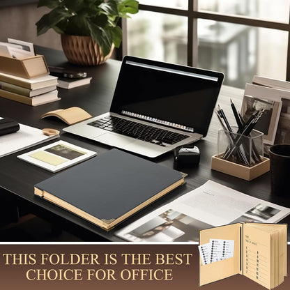 Marspark Important Document Organizer, 14 Pockets with Labels, Black