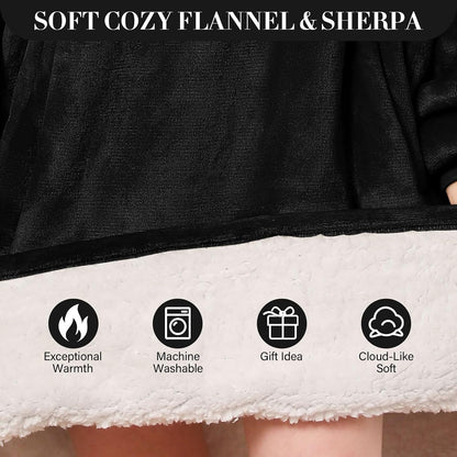 LetsFunny Blanket Hoodie,Oversized Wearable Sherpa Fleece Blanket Sweatshirt,Super Soft Warm Cozy with Giant Pocket,Gifts for Women Men Adults Teenagers, One Size Fits All