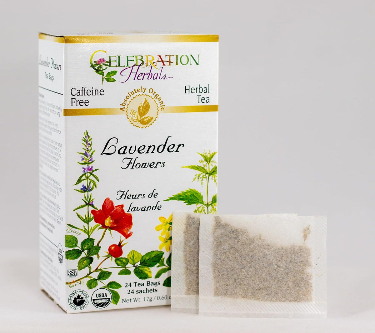 CELEBRATION HERBALS Lavender Flowers Tea Organic 24 Bag, 0.60 Ounce
