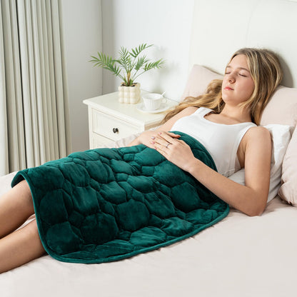 Wemore Weighted Lap Blanket 7lbs for Adults, Small Weighted Blanket Throw for Travel, Soft Weighted Lap Pad for Relaxation, Calming, Napping and Sleeping, Machine Washable, Light Grey 29" x 24"