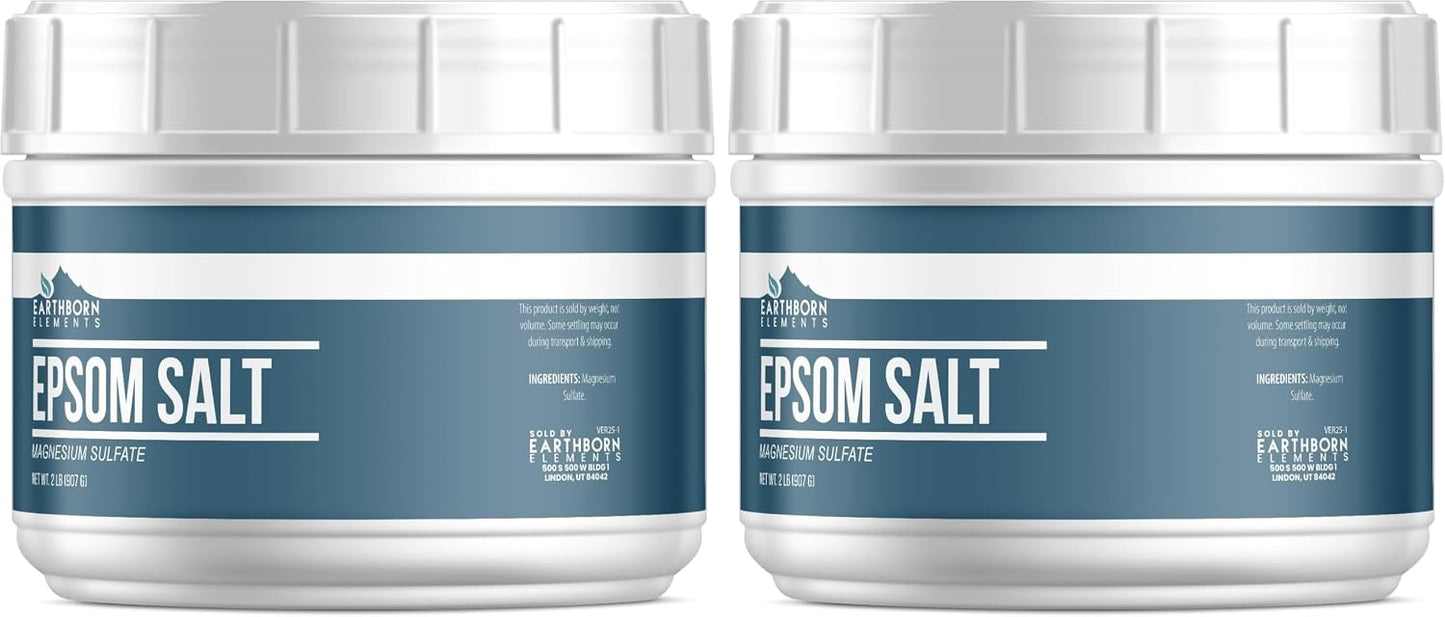Earthborn Elements Epsom Salt (1 Gallon), Resealable Bucket, Magnesium Sulfate Soaking Solution, All-Natural