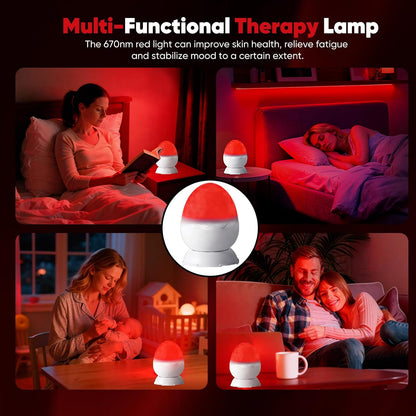 Red Light Night Light, 2-in-1 Sleep Aid Red Light for Bedroom