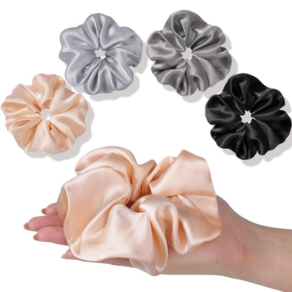 OLESILK Silk Scrunchies Oversized 100% Mulberry: Large for Women& Girls Long Thick Hair, Soft Smooth for No Damage Hair Care Sleeping