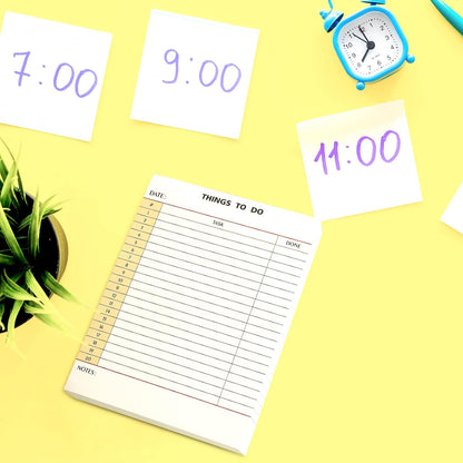 Spakon 300 Sheets Daily to Do List Notepad Notebook Library Card to Do Planner Checklist Memo Writing Pad Schedule Reminder Office Homework Planner for Task, 6" x 8(Classic,White)