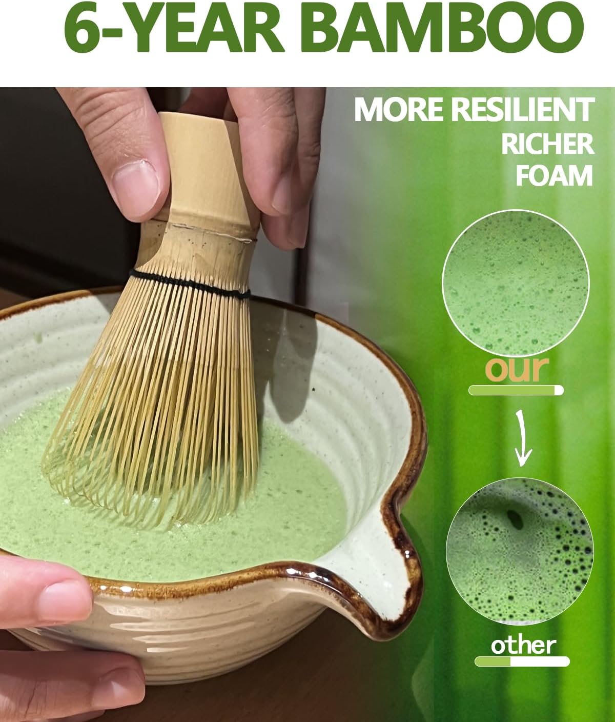 Vaiheng Matcha Whisk Set with Matcha Bowl, Matcha Whisk Holder Matcha Bamboo Whisks, Scoop, Sifter, Mothers Day Gifts for Women Mom Her Girl Friend Home Kitchen Decor Kit for Tea Enthusiasts