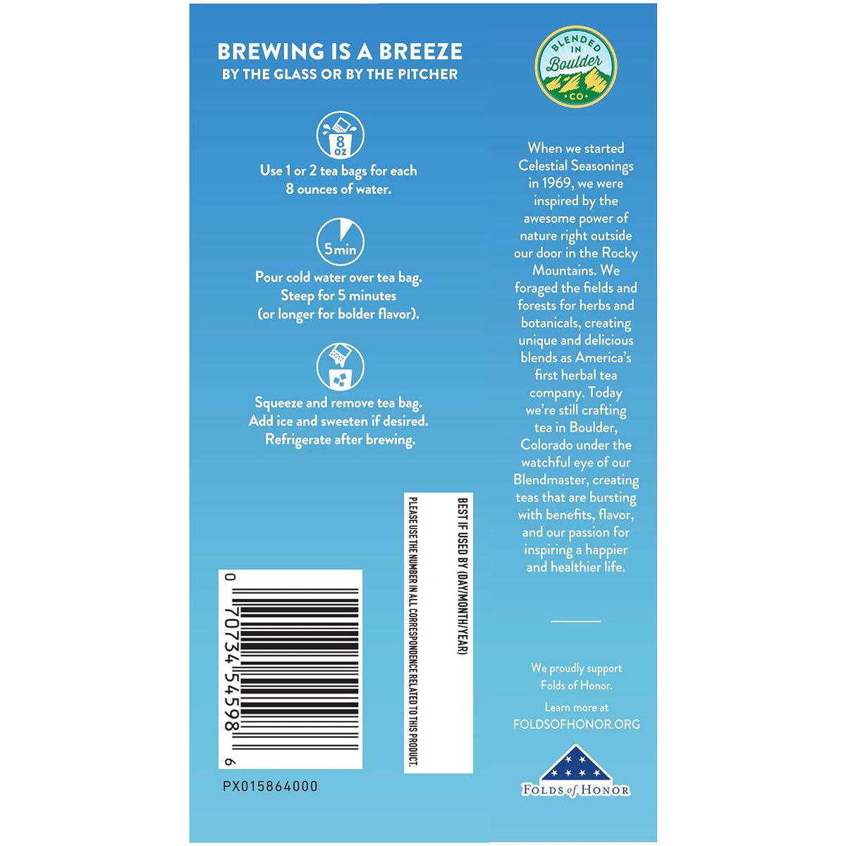 Celestial Seasonings Cold Brew Red, White & Blueberry Iced Tea Bags 18 tea bags (Pack of 2)