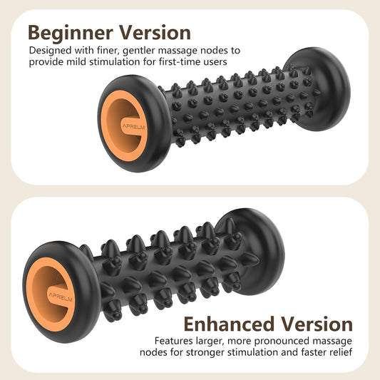 APRELM Foot Massager Roller Set for Plantar Fasciitis Relief, Professional 2-Pack (Beginner & Enhanced), Foot Roller for Home Office, Gifts for Mom Dad Friends