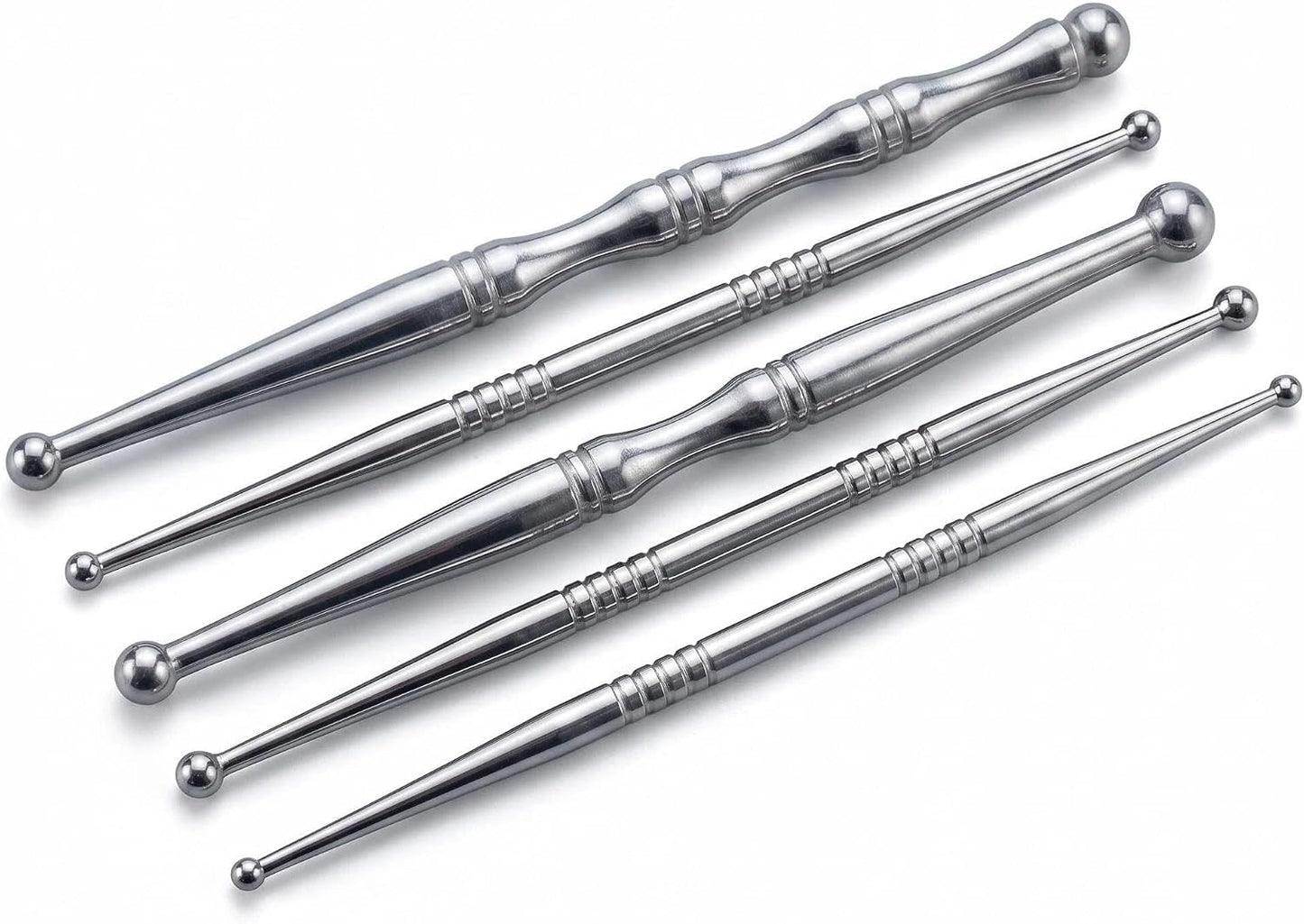5PCS Stainless Steel Acupressure Tool Set,Trigger Point Massage Tools for Pressure Point Therapy, Reflexology & Deep Tissue Massage, Professional Meridian Massage Sticks for Face, Body & Muscle Relief