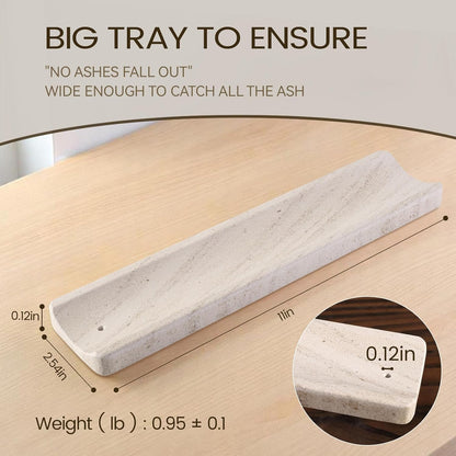 Koville Marble Incense Holder, Incense Holder for Sticks, Incense Sticks Holder Ash Catcher for Meditation Yoga SPA, Natural Stone Incense Burner, Home Table Decor (Grey)