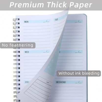 Undated Weekly Planner With Habit Tracker & To Do List 5.7 x 8.0 inch | Avoid Unfocused Busywork,Productivity Organizer,No-Bleed Thick Pages,Portable Size,Lay-Flat Spiral for Hands Free